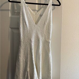 Dress the Population White Sequin Romper- shorts